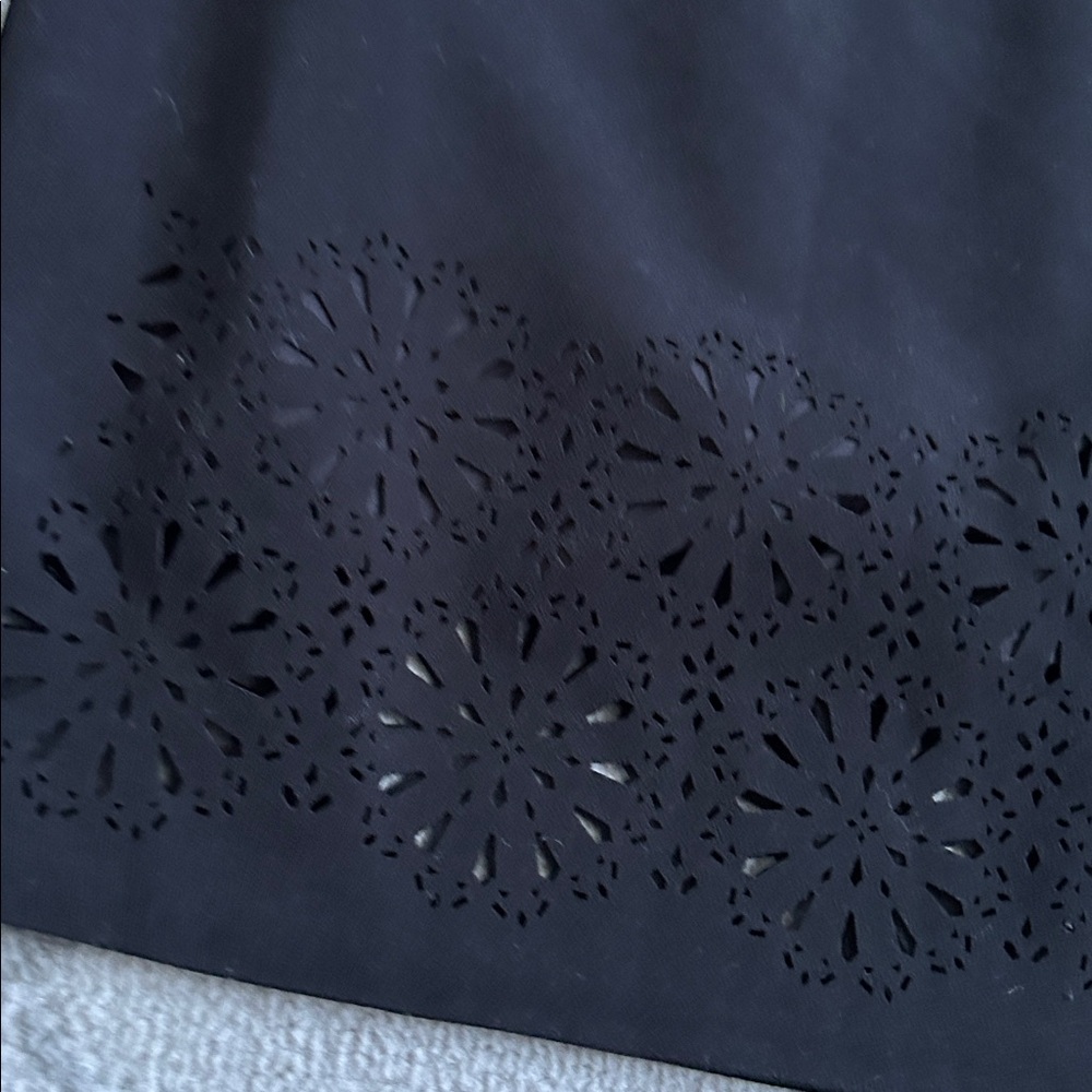 Banana Republic Black Laser Cut Floral Mini Dress - Picture 3 of 10